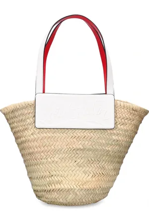 Christian Louboutin Large Loubishore Straw & Leather Tote
