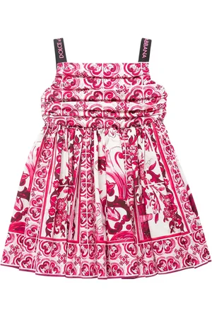 Dolce & Gabbana Majolica Print Poplin Midi Dress