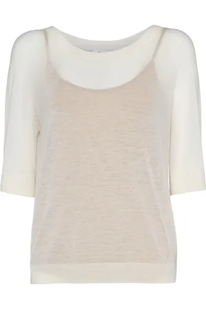 Max Mara Negelia 3/4 Sleeve Wool Gauze Top