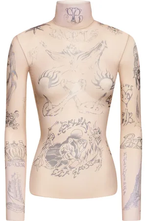 Balenciaga Tattoo Stretch Tech Turtleneck T-shirt