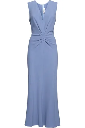 Victoria Beckham Gathered Fluid Cady Midi Dress