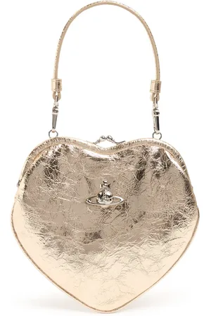 Vivienne Westwood Belle Heart Frame Metallic Crinkle Purse
