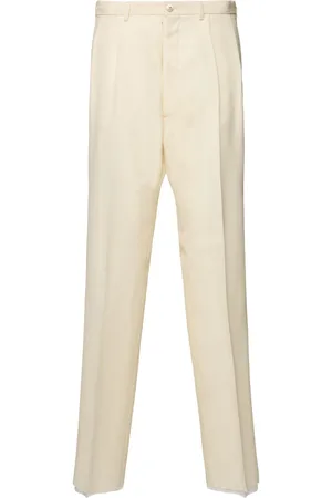 Maison Margiela Mohair & Silk High Rise Straight Pants