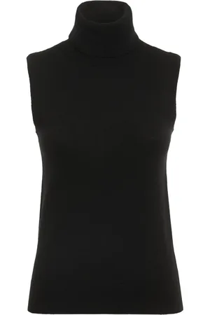 Michael Kors Sleeveless Cashmere Knit Turtleneck Top