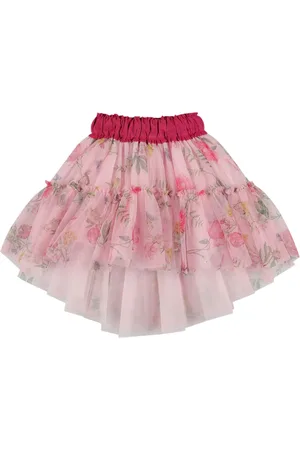 MONNALISA Tulle Maxi Skirt W/ruffles