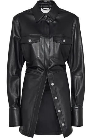 Sportmax Tobia Leather Long Shirt Jacket