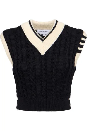 Thom Browne Wool Knit Vest W/stripes