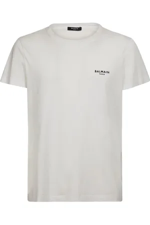 Balmain Flocked Logo Organic Cotton T-shirt