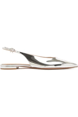 Gianvito Rossi 10mm Metallic Leather Slingback Flats