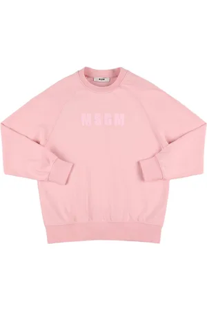 Msgm Rubberized Cotton Crewneck Sweatshirt