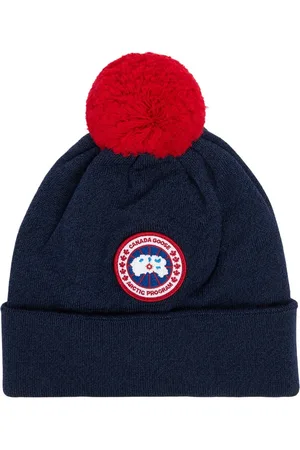 Canada Goose Logo Wool Beanie W/pompon
