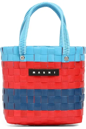 Marni Color Block Woven Tote Bag W/ Logo