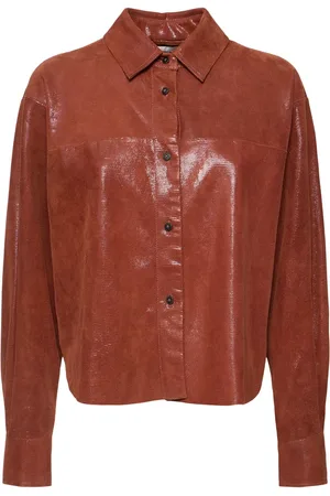 FORTE FORTE Lizard Print Leather Shirt