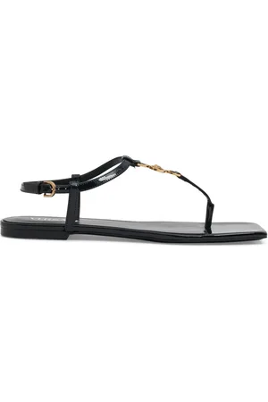 VERSACE Patent Leather Thong Sandals