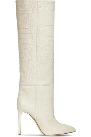 PARIS TEXAS 105mm Croc Embossed Leather Tall Boots