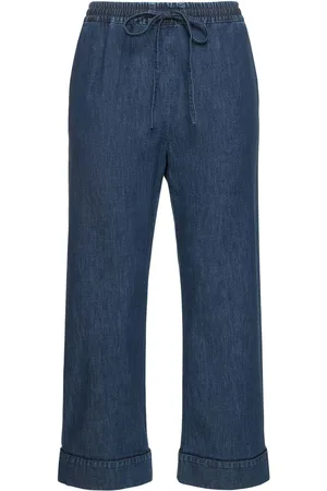 VALENTINO Denim Chambray Wide Leg Pants