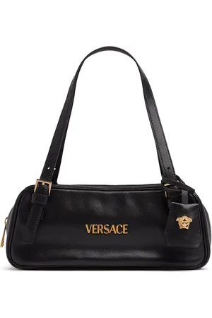 VERSACE Tag Leather Shoulder Bag