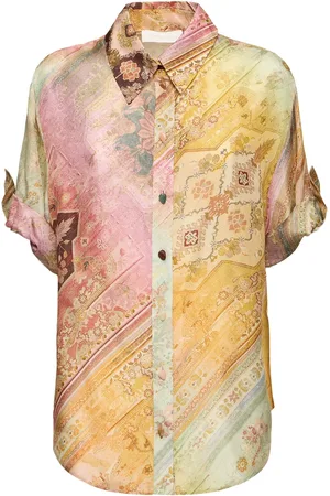 ZIMMERMANN Tallow Relaxed Silk Shirt