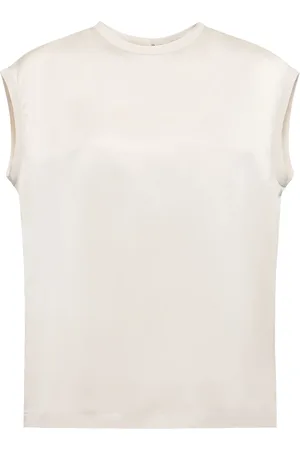 Brunello Cucinelli Stretch Silk Satin Sleeveless Top