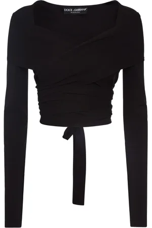 Dolce & Gabbana Stretch Jersey Punto Milano Wrap Top