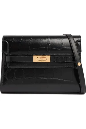 Tory Burch Lee Radziwill Croc Embossed Shoulder Bag