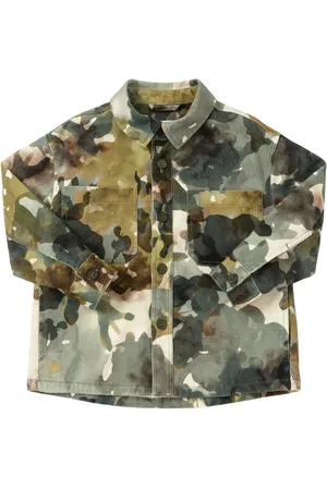 Il gufo Printed Cotton Drill Jacket