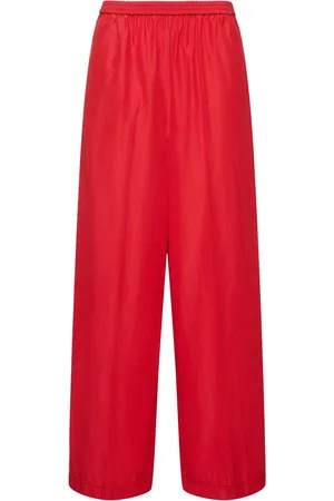 FORTE FORTE Elastic Waist Taffeta Wide Leg Pants