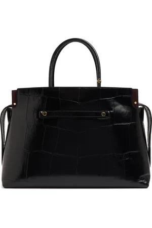 Tory Burch Large Mercer Croc Embossed Satchel Bag