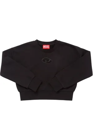 Diesel Cropped Cotton Sweatshirt W/logo