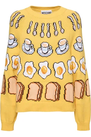 Moschino Embroidered Cotton Blend Knit Sweater