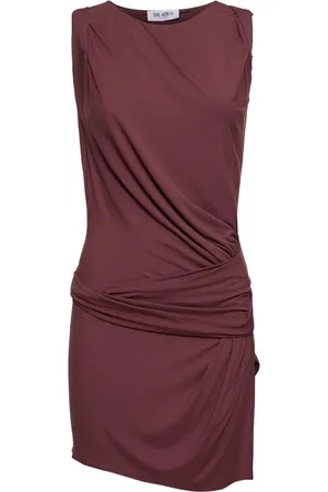 The Attico Draped Jersey Sleeveless Mini Dress