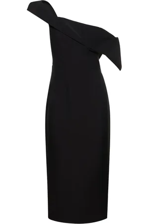 Roland Mouret Asymmetric Wool & Silk Midi Dress