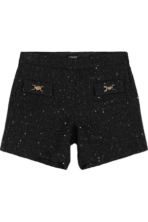VERSACE Wool Blend Tweed Shorts