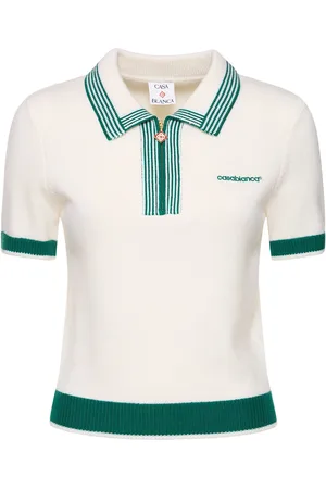 Casablanca Wool Knit Tennis Polo Top