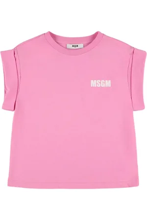 Msgm Printed Logo Cotton Jersey T-shirt