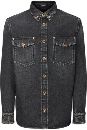 VERSACE Stonewashed Cotton Denim Shirt