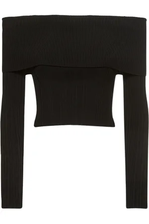 Self-Portrait Rib Knit Viscose Top
