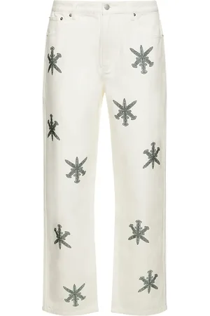UNKNOWN Rhinestone Dagger Cotton Denim Jeans