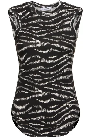 The Attico Reese Zebra Print Cotton Tank Top