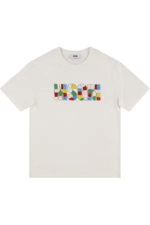 Msgm Printed Logo Cotton Jersey T-shirt