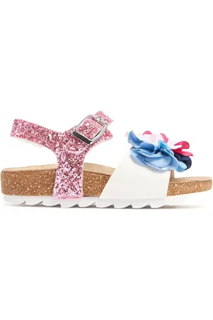 MONNALISA Flower Appliqué Sandals