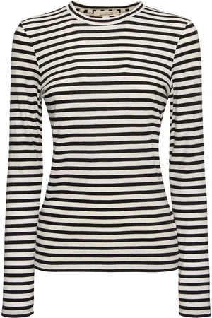 NILI LOTAN Susana Striped Long Sleeve T-shirt