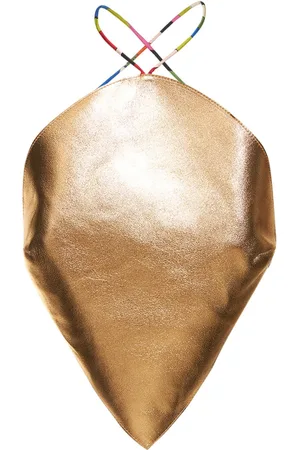 Puccini Leather Drop Crop Top