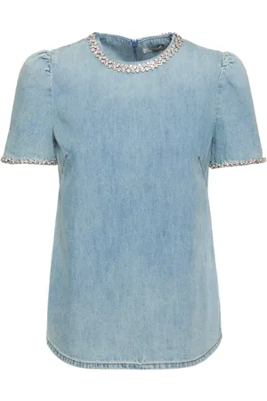 ZIMMERMANN Crush Embellished Denim Top