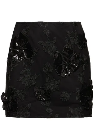 ROTATE Lula Flower Mesh Mini Skirt