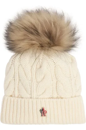Moncler Virgin Wool Blend Beanie W/ Pompom