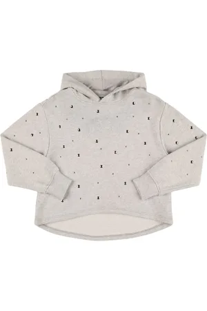Msgm Embellished Cotton Hooded Sweatshirt