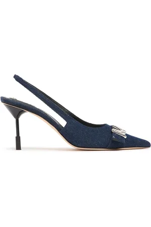 Msgm 75mm Denim Slingback Heels