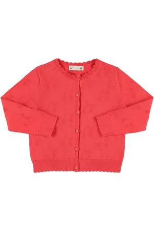 BONPOINT Embroidered Cotton Knit Cardigan