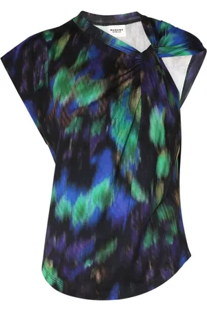 Marant Etoile Nayda Printed Cotton Top W/ Knot